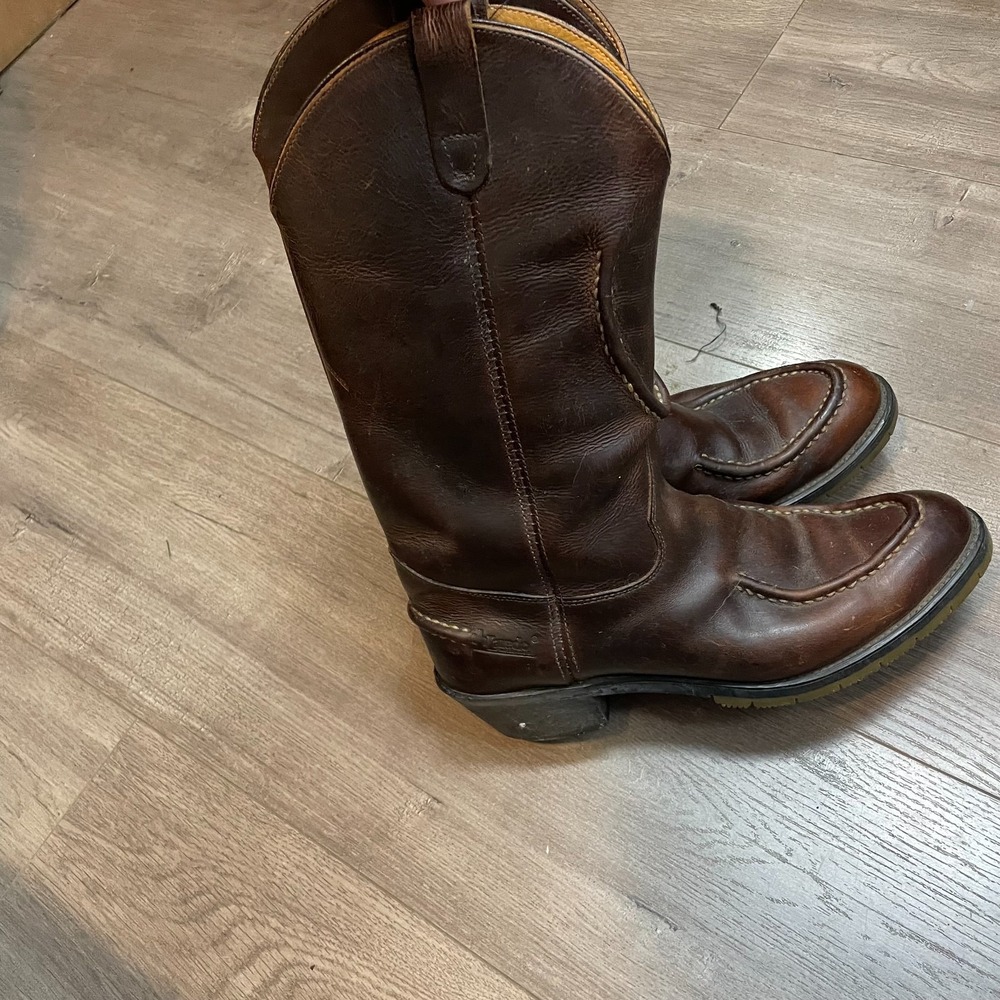 Laredo 19745 Men's 9D Western Boots Brown Mid Calf Pull On Cowboy Boots
